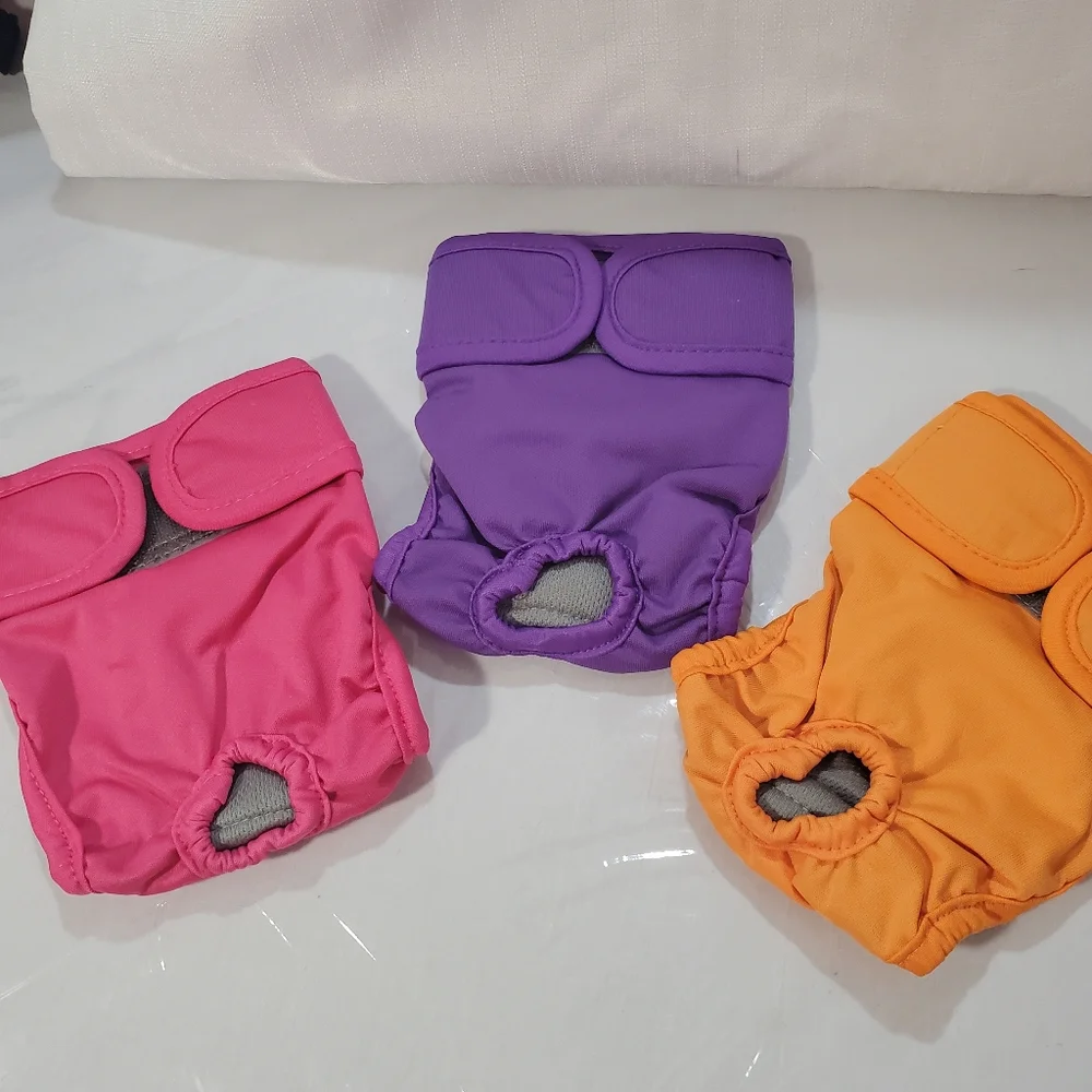 3pk Reusable Puppy Diapers sz XS NiP